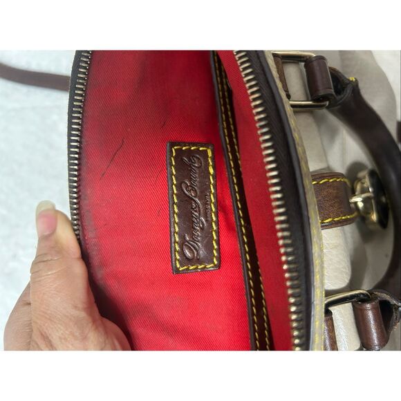 Dooney and Bourke Samba Satchel Tan Leather Shoulder Bag Purse - Picture 8 of 8